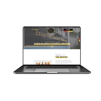 laptop showing a dental website