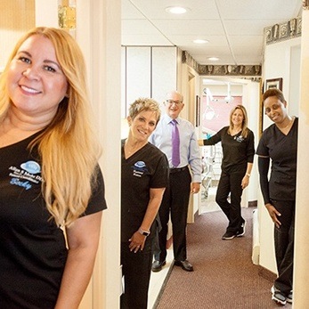 fun photo of a dental team