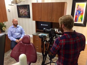 TNT Dental videographer interviewing a dentist